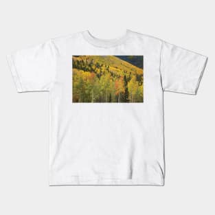 Quaking Aspen Trees In Autumn Santa Fe National Forest Near Santa Fe Kids T-Shirt